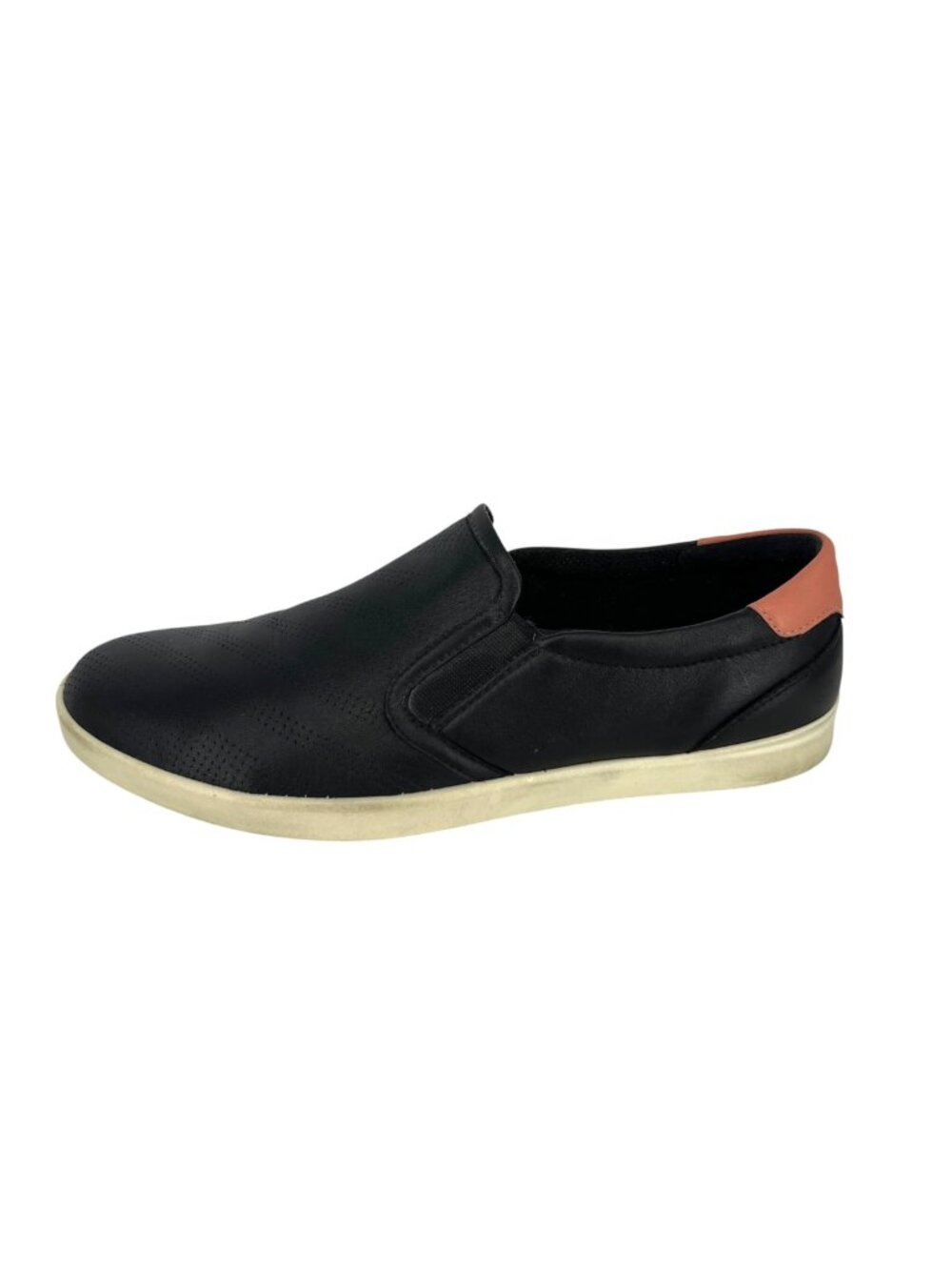 Ecco Leisure Womens Slip-On Shoes Black Coral Casual Leather Size 40 EU